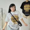 Áo thun unisex form rộng in ROLLER FLOUR