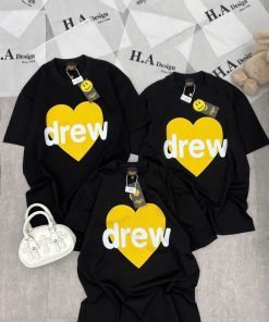 Áo phông Nam nữ form rộng Trái tim HEART màu vàng