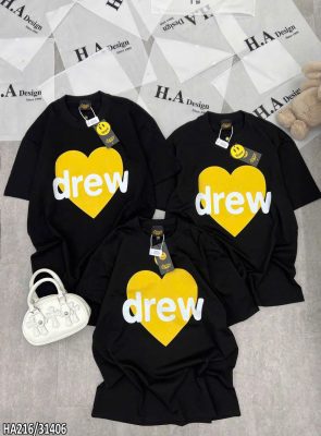 Áo phông Nam nữ form rộng Trái tim HEART màu vàng