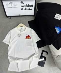 Áo Thun Thêu Logo LOWE NGỌN LỬA Mix Túi